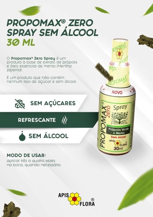 Propomax Zero Spray Bucal Própolis e Menta Sem Álcool 30 ml Apis Flora - Image 2